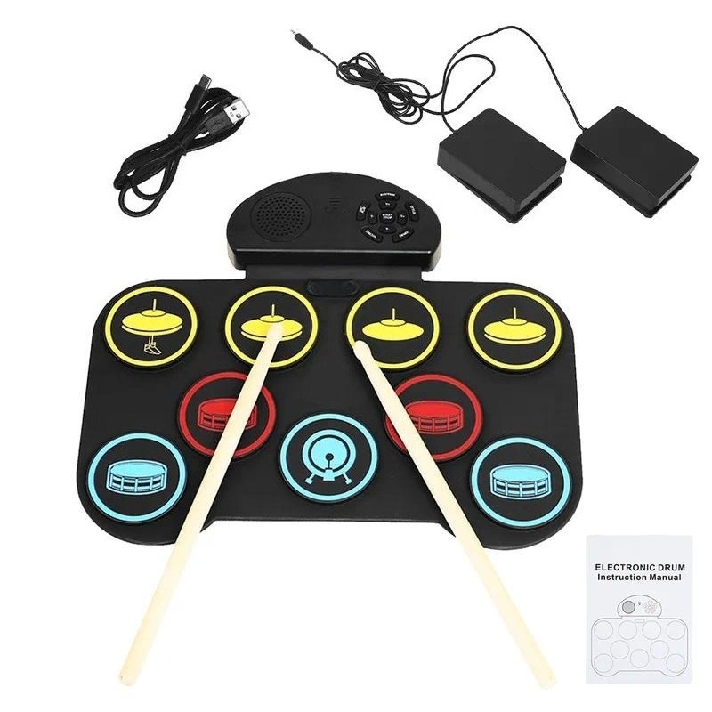 Electronic Drum Kit For Kids - Portable Hand Roll Drum Kit 5