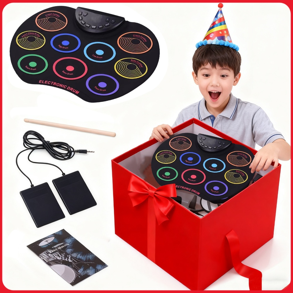Electronic Drum Set Roll Up - Electronic Drum Set with USB Cable