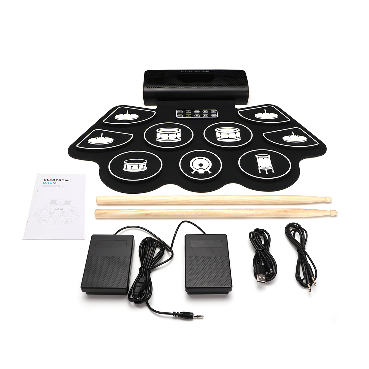 Electronic Drum Set Roll Up - 9 Pads Electronic BT Roll-Up Drum