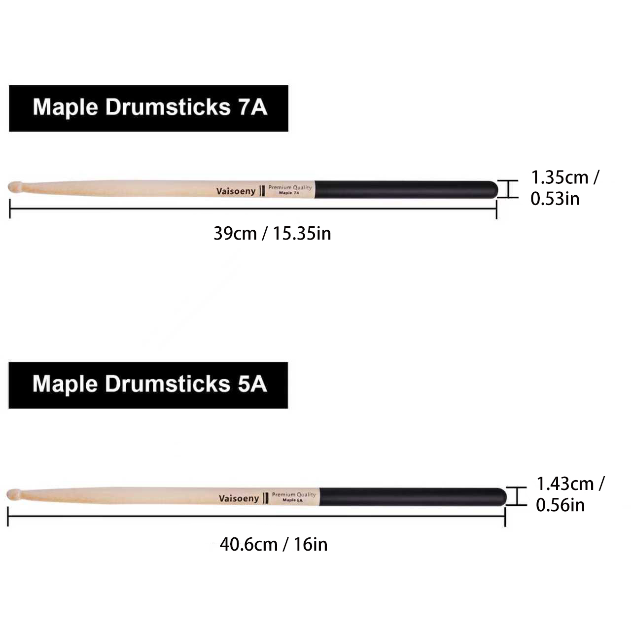 12 Pairs Classic 5A/7A Maple W - đánh giá và giá Drumsticks 5A Maple