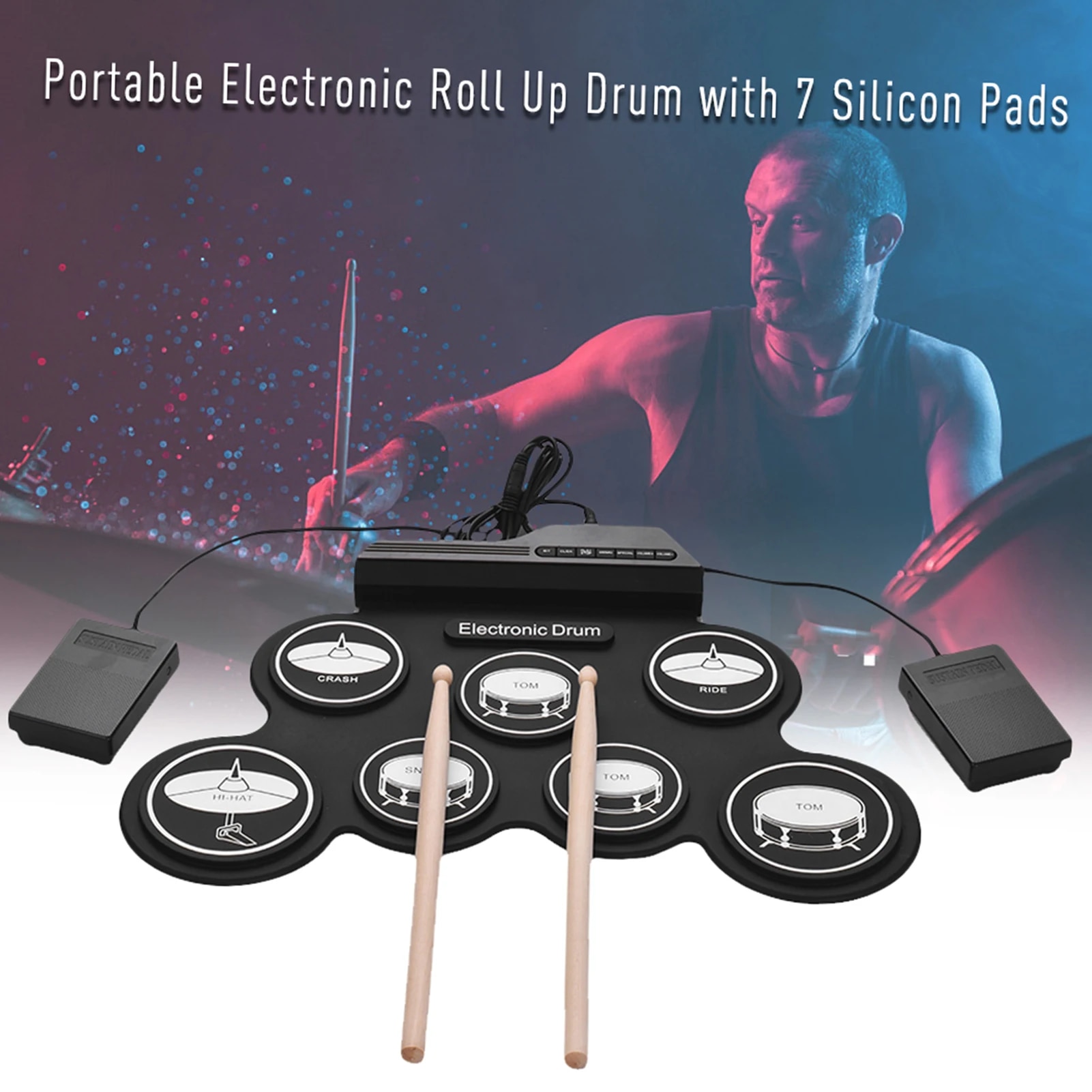 Electronic Drum Set USB Roll-U - đánh giá và giá Electronic Drum Kit For Kids