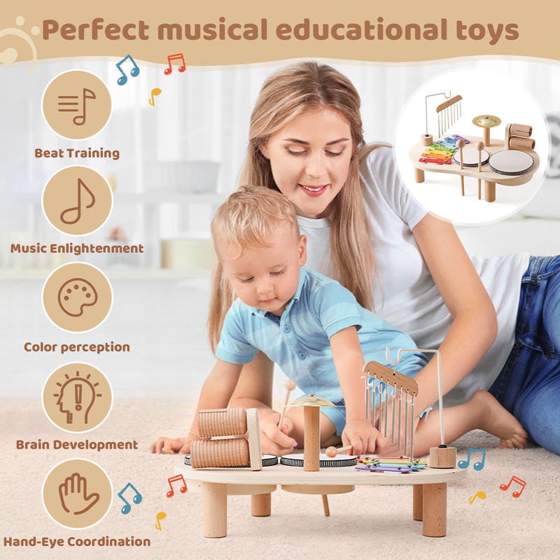 Baby Educational Toys Wooden A - đánh giá và giá Electronic Drum Kit For Kids